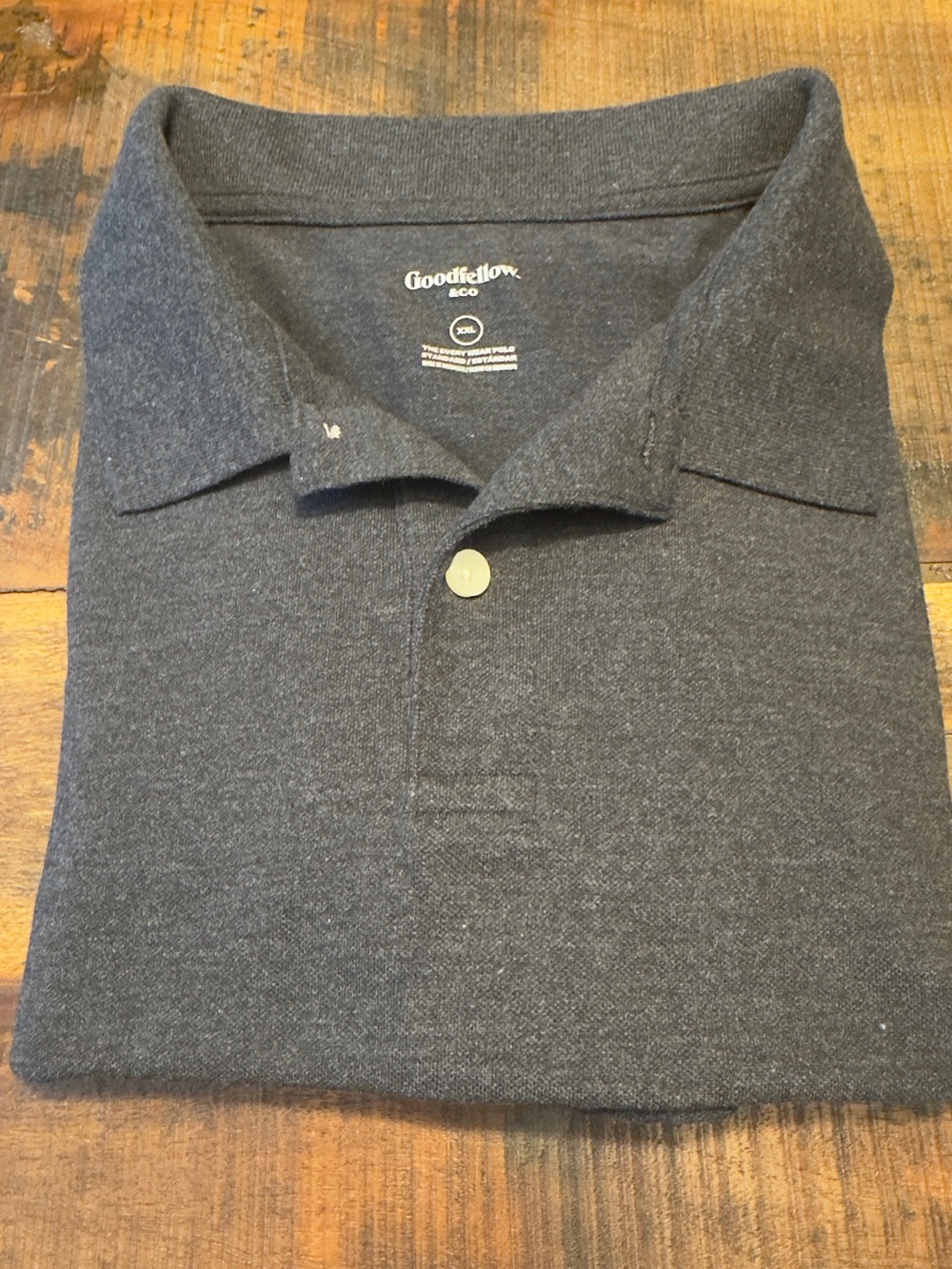 Goodfellow & Co Men's Charcoal Heather Polo Shirt XXL